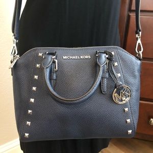 Michael Kors Navy Blue Studded Crossbody